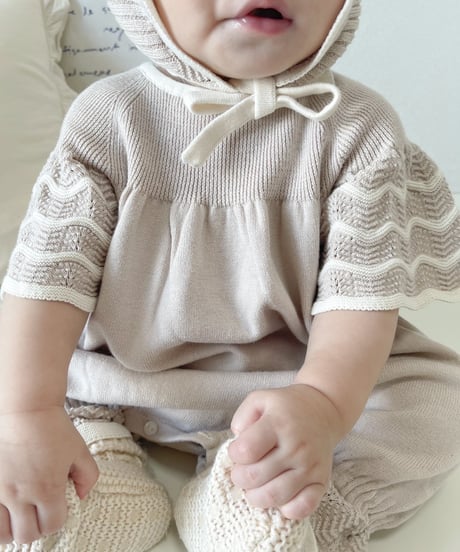 即納wave knit rompers