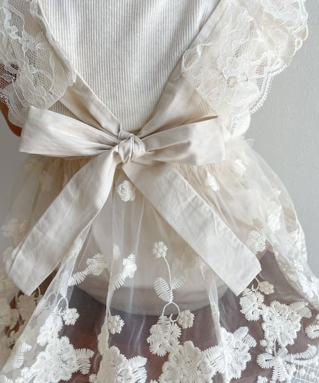 即納lace apron rompers