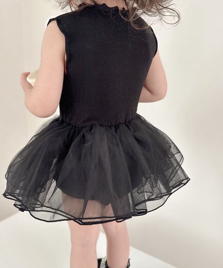 即納no sleeve tulle rompers