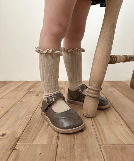 即納 lib frill knee high socks