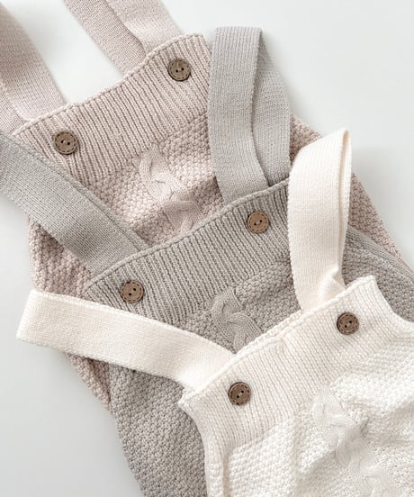 即納cable knit salopette