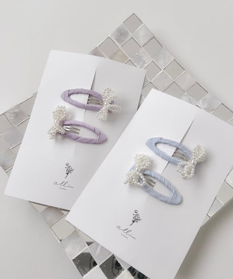 即納Perl ribbon hairpin set