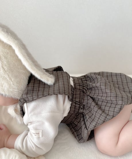 即納antique plaid salopette