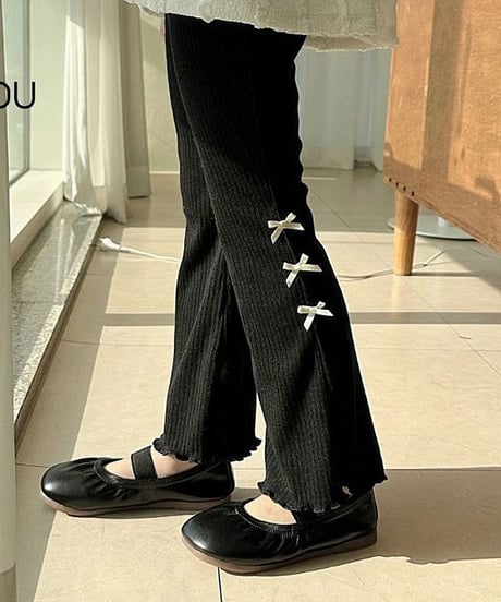 即納ribbon flare pants