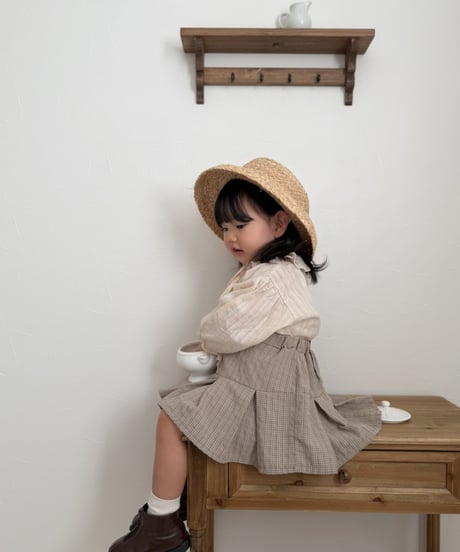 即納 mimi market Check Pleats Skirt