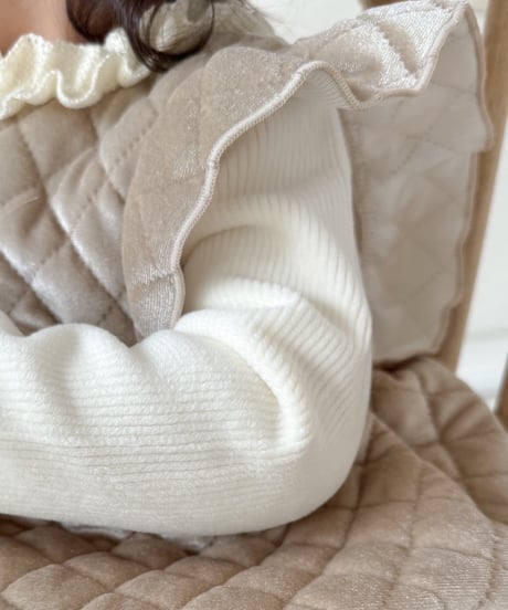 即納velours quilting suit