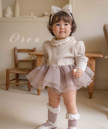 ELLIE ロンパース ボリュームスリーブロンパース【GRAY】 – ELLIE