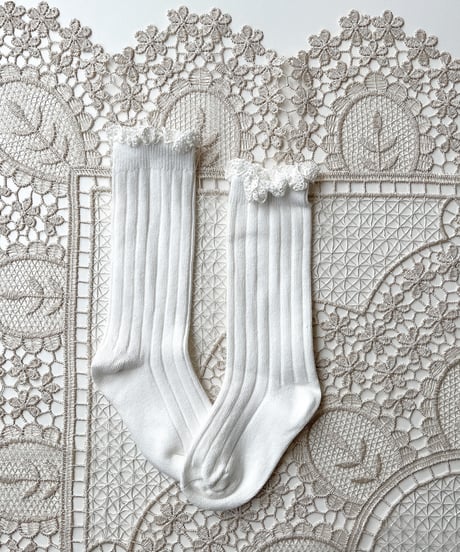 即納 lib frill knee high socks