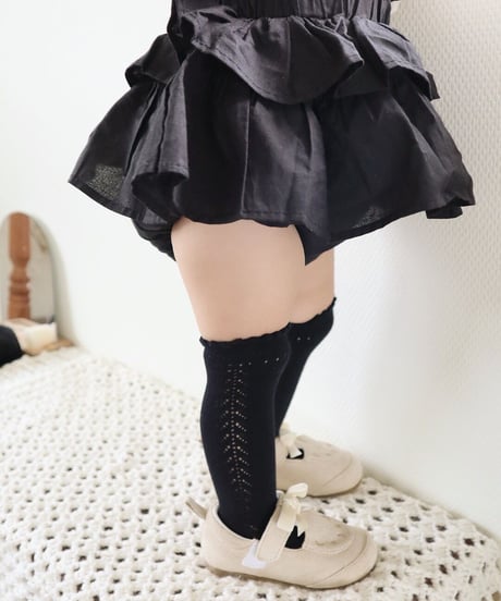 即納baby openwork knee high socks
