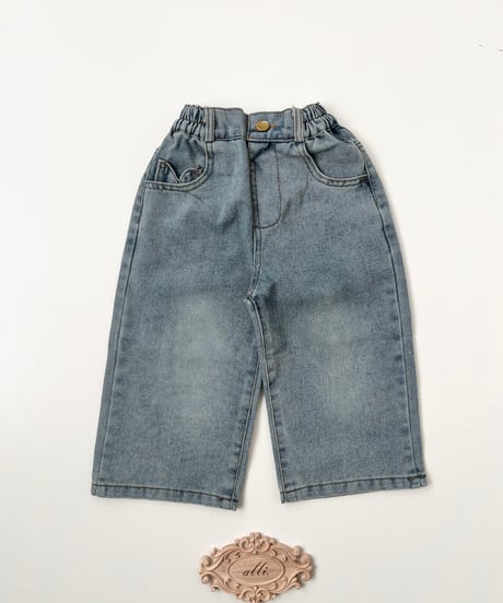 即納wash wide denim