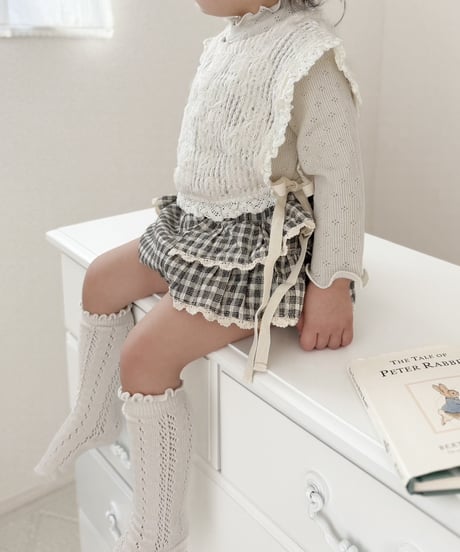 即納  embroidery flower vest