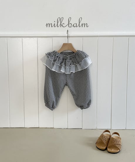 即納 milkbalm frill check pant