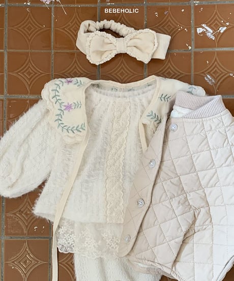 即納 mohair flower blouse