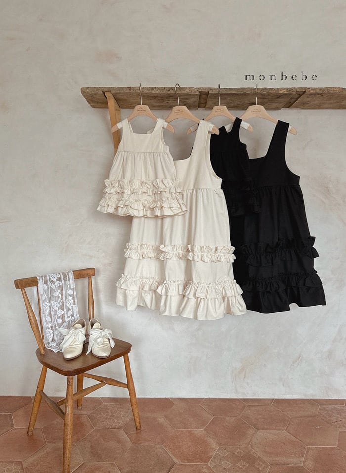 monbebe ワンピース 3点セット 即納 monbebe Mono frill one piece (ママとお揃い) | alli.