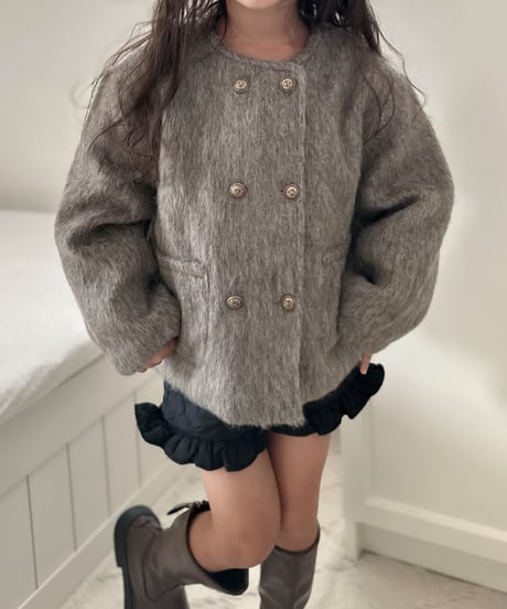 即納 double  button coat