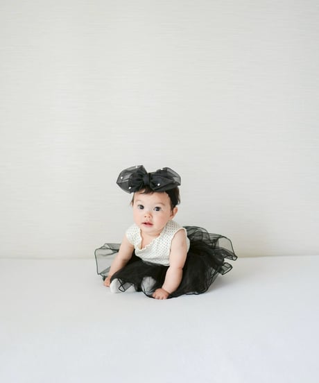 即納no sleeve dot tulle rompers
