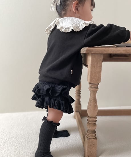 即納 knit frill pants