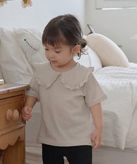 即納 bebe nine Frill round collar tee