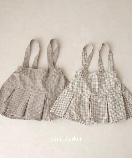 即納 mimi market Check Pleats Skirt