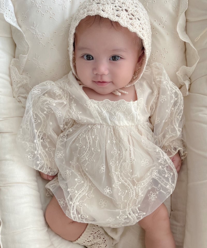 即納square neck lace tulle rompers | alli.