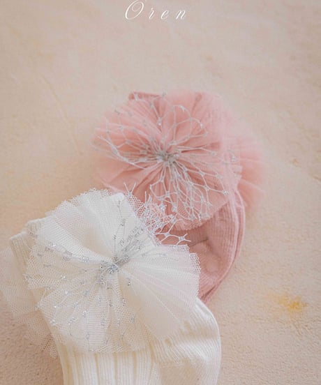 即納OREN  Pearl lace ankle socks