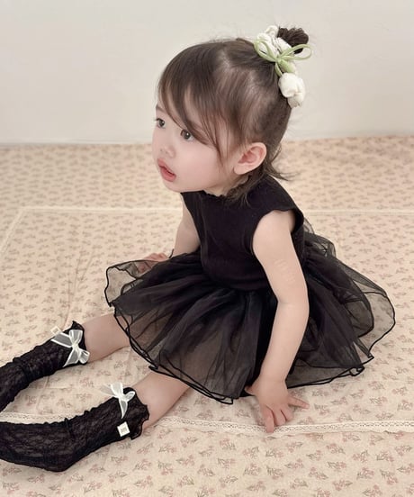 即納no sleeve tulle rompers
