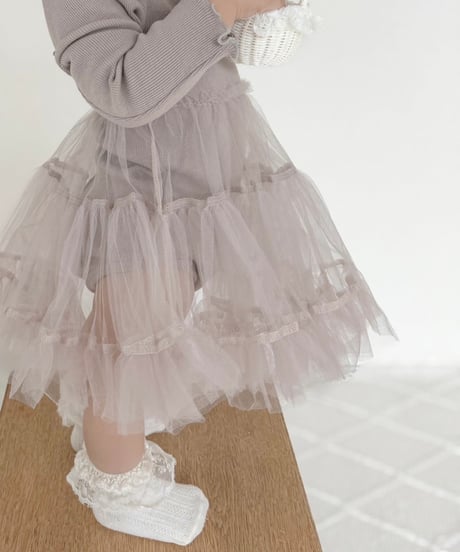 即納monbebe tulle ribbon rompers