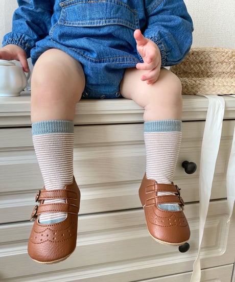即納baby double strap shoes
