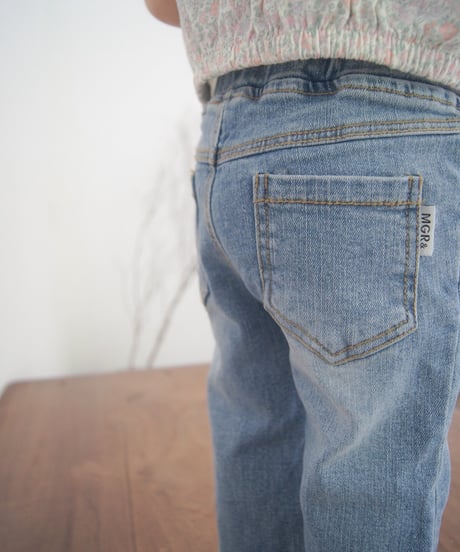 即納Brush boots cut denim