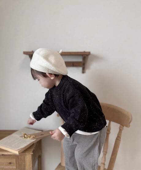 即納Nep collar knit pullover