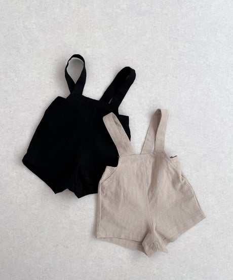即納 bebe nine Coco linen suspender pants