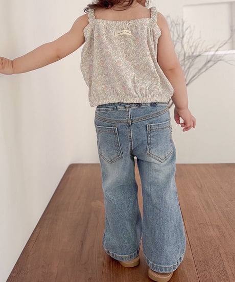 即納Brush boots cut denim