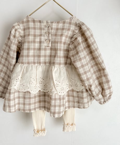 即納Jessica check blouse