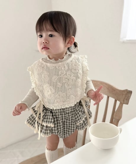 即納  embroidery flower vest