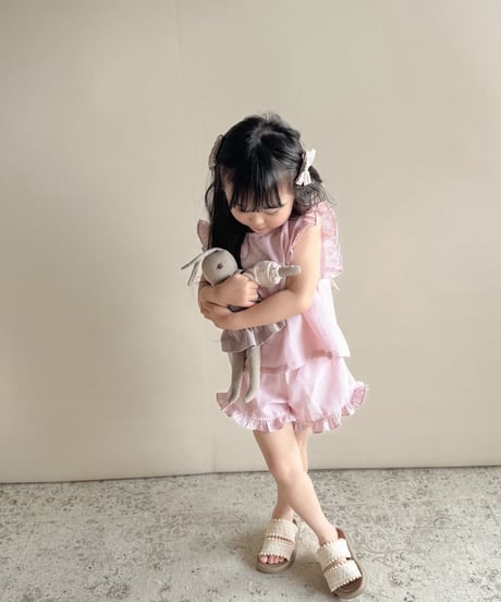 即納 bebe nine Romantic ribbon ruffle set