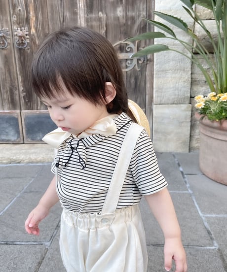 即納Milk stripe sailor  T-shirt