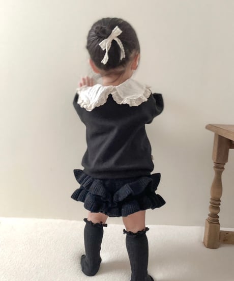 即納 knit frill pants