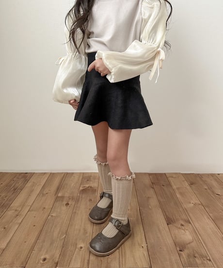 即納 lib frill knee high socks