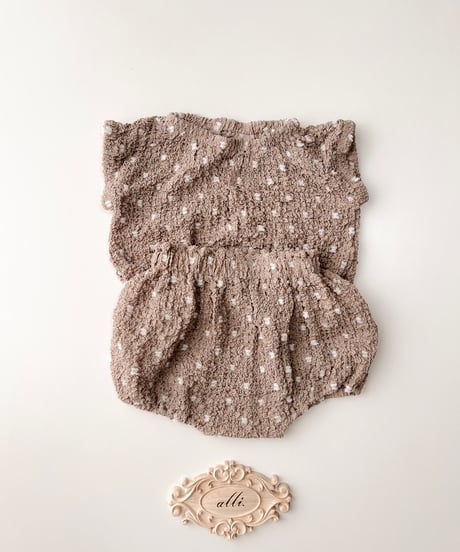 即納sleeveless dot crinkle set up