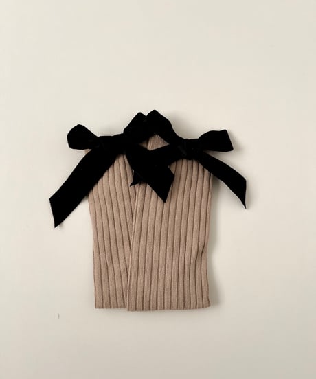即納 velours ribbon lib high socks