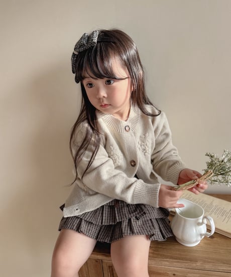 即納 flower stitch cardigan