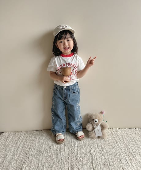 即納ribbon wide denim