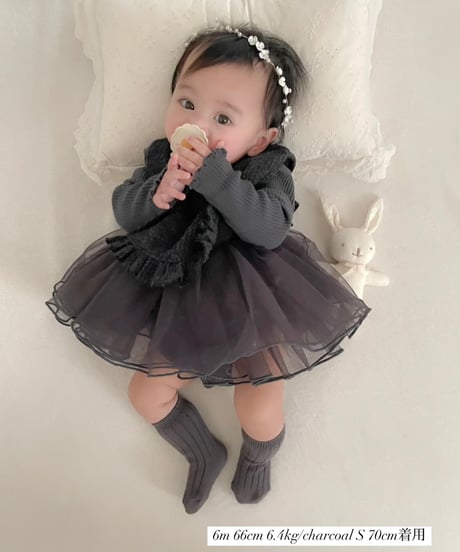 即納volume tulle rompers