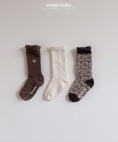 即納MINI ROBE Winter Knit Socks 3set