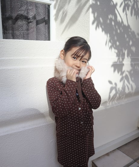 即納marble fur collar