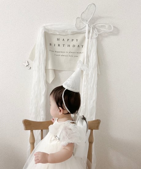 即納monbebe puff sleeve tulle dress