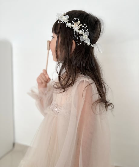 即納perl flower head dress