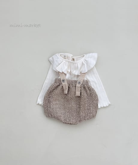 即納back ribbon ruffle collar tee