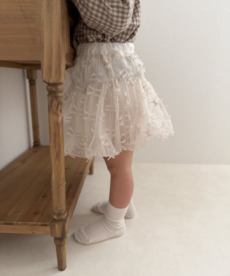 即納 mimi market Ribbon Mesh Balloon skirt