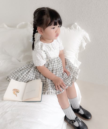 即納mimi market Flora collar tee